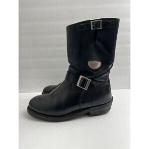 Red Wing 968 Engineer Boots Size 9.5 D (Soft Toe) Black Leather Made In USA